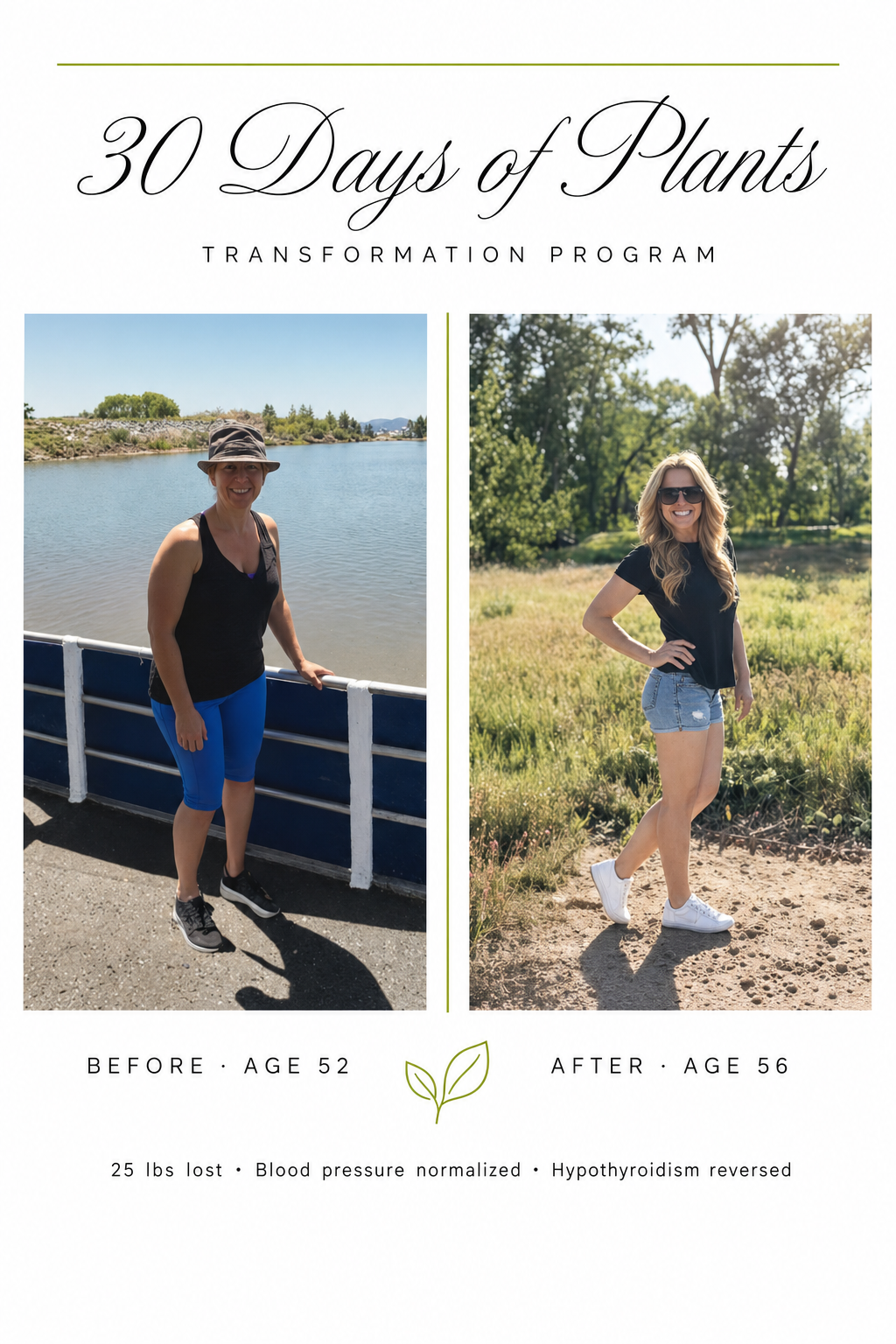 Susie Bills Before and After — 25 lbs lost with plant-based eating